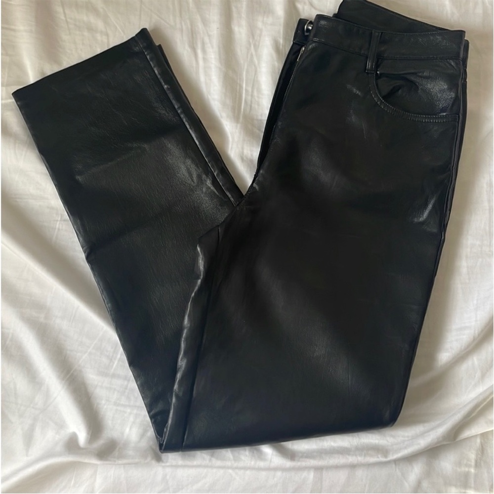 Aritzia Black Melina Leather Pants